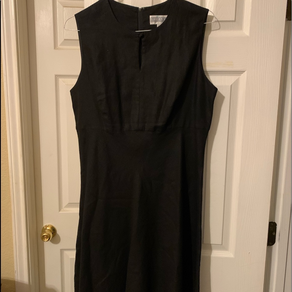 Black linen dress